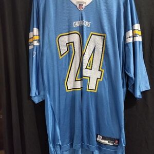 NFL Blue Chargers Jersey with White and Yellow Accents